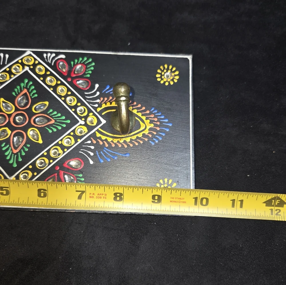 Colorful Painted Wall Plaques With Hooks Boho Chakra Set Of 2